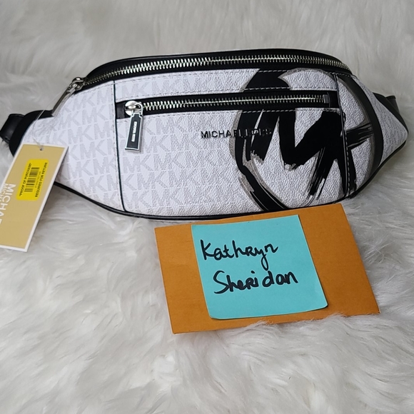 NWT MICHAEL KORS MOTT BRT WHITE MED WAISTPACK BAG - Picture 1 of 9